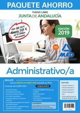 Paquete Ahorro Administrativo Junta de Andalucía (Turno Libre). Ahorra 101  (In