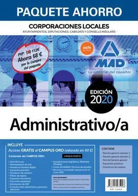 Paquete Ahorro Administrativo de Corporaciones Locales. Ahorro de 68  (Incluye