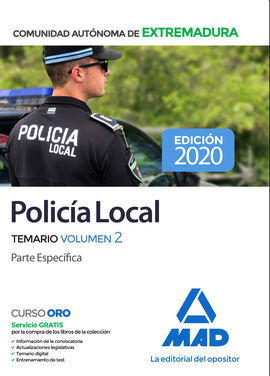 POLICIA LOCAL EXTREMADURA VOL 2 PARTE ESPECIFICA