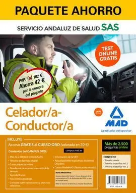 Paquete Ahorro y Test Online Gratis Celador/A Conductor/A del Servicio Andaluz D