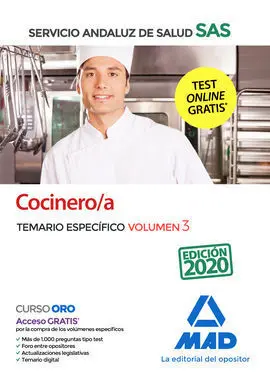 Cocinero/A del Servicio Andaluz de Salud. Temario Específico Volumen 3