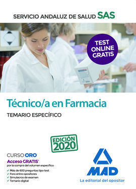 TÉCNICO EN FARMACIA DEL SERVICIO ANDALUZ DE SALUD. TEMARIO ESPECÍFICO.