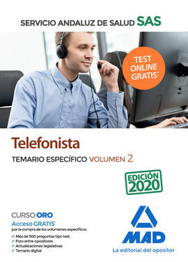 TELEFONISTAS DEL SERVICIO ANDALUZ DE SALUD. TEMARIO ESPECÍFICO VOLUMEN 2