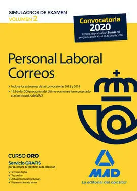 Personal Laboral de Correos y Telégrafos. Simulacros de Examen Volumen 2