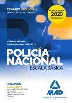 POLICÍA NACIONAL ESCALA BÁSICA. TEMARIO VOLUMEN 3 MATERIAS TÉCNICO-CIENTÍFICAS
