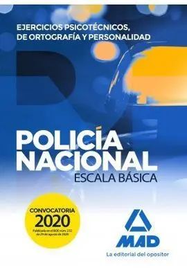 Policia Nacional Ejercicios Psicotecnicos, Ortografia y Personali
