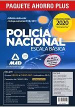 PAQUETE AHORRO PLUS ESCALA BÁSICA POLICÍA NACIONAL 2020. AHORRA 162  (TEMARIOS