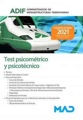 Test Psicometrico y Psicotecnico Adif. Administrador Infraestructuras Ferroviari