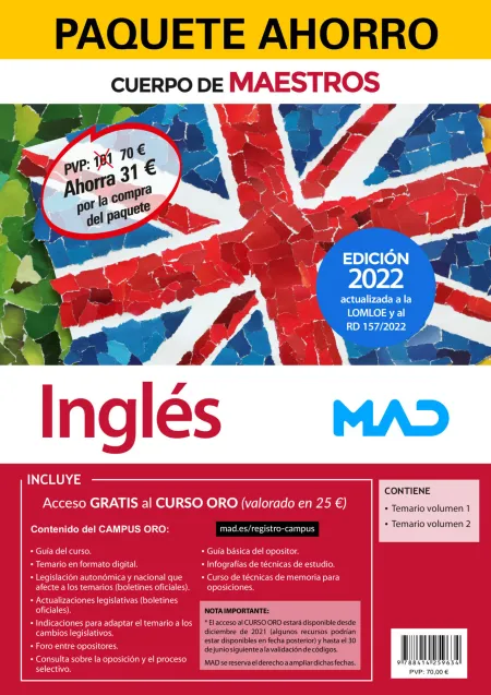 Paquete Ahorro Cuerpo de Maestros. Inglés