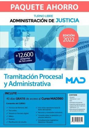 PAQUETE AHORRO TRAMITACIÓN PROCESAL Y ADMINISTRATIVA (TURNO LIBRE). AHORRA 65 