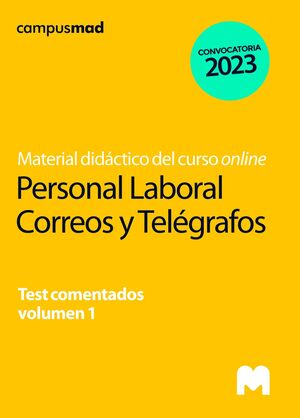 PERSONAL LABORAL CORREOS TEST COMENTADOS VOLUMEN 1 2023