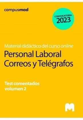 Test Comentados Volumen 2 Personal Laboral de Correos y Telegrafos 2023