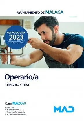 Operario/A del Ayuntamiento de Málaga. Temario y Test