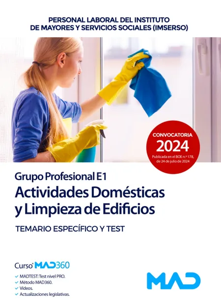 Actividades Domésticas y Limpieza de Edificios del Imserso (Grupo Profesional E1)
