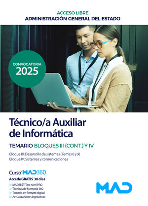 TÉCNICO/A AUXILIAR DE INFORMÁTICA (ACCESO LIBRE)