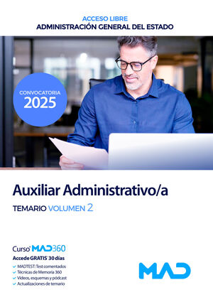 AUXILIAR ADMINISTRATIVO;A ADMINISTRACIÓN GENERAL DEL ESTADO. ACCESO LIBRE. CONVO