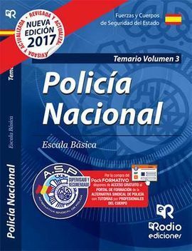 CUERPO NACIONAL DE POLICÍA. ESCALA BÁSICA. TEMARIO VOL. 3. CUARTA EDICIÓN