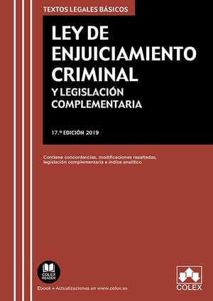 LEY DE ENJUICIAMIENTO CRIMINAL Y LEGISLACIÓN COMPLEMENTARIA