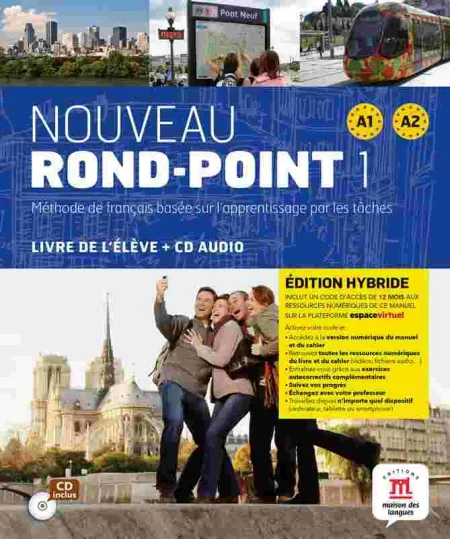 Nouveau Rond-Point 1 Éd. Hybride L. Élève + Cd
