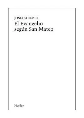 El Evangelio Según San Mateo