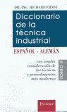 DICCIONARIO DE LA TÉCNICA INDUSTRIAL. ESPAÑOL-ALEMÁN