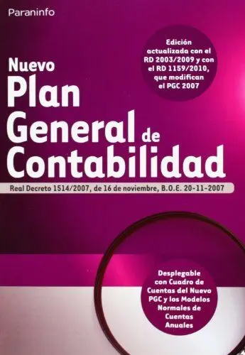 Nuevo Plan General de Contabilidad (Rd 1514/2007) 16-11-2007