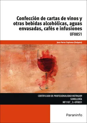 Confeccion de Cartas de Vinos y Otras Bebidas Alcoholicas, Aguas
