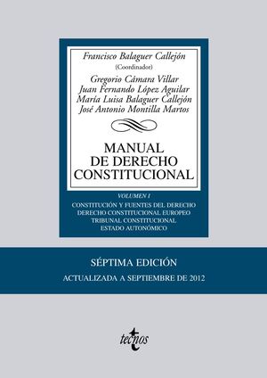 MANUAL DE DERECHO CONSTITUCIONAL 2012 VOLUMEN 1