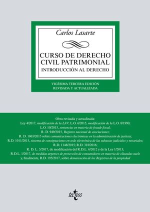 CURSO DE DERECHO CIVIL PATRIMONIAL 23ª ED.
