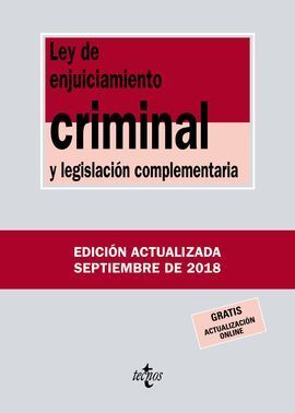 LEY DE ENJUICIAMIENTO CRIMINAL Y LEGISLACIÓN COMPLEMENTARIA 2018