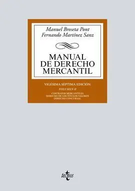 Manual de Derecho Mercantil. Volumen Ii