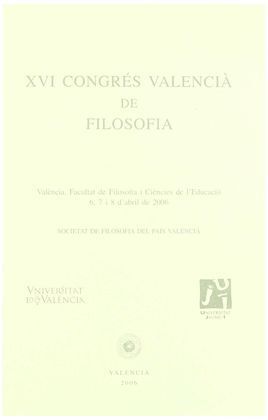 XVI CONGRÉS VALENCIÁ DE FILOSOFIA