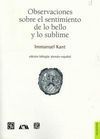 OBSERVACIONES SOBRE EL SENTIMIENTO DE LO BELLO Y LO SUBLIME