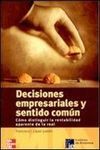 DECISIONES EMPRESARIALES Y SENTIDO COMÚN