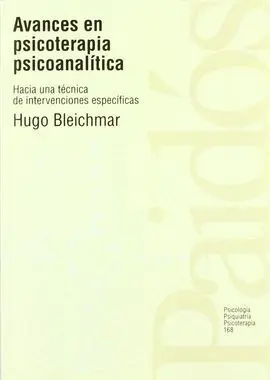 Avances en Psicoterapia Psicoanalitica