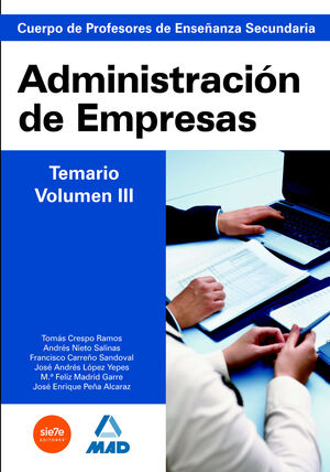 TEMARIO VOL. 3. ADMINISTRACIÓN DE EMPRESAS 2010