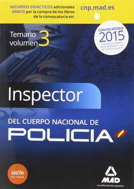 INSPECTORES CUERPO POLICIA NACIONAL VOL 3 TEMARIO 2015