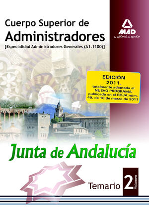 CUERPO SUPERIOR DE ADMINISTRADORES DE LA JUNTA DE ANDALUCÍA. TEMARIO. VOLUMEN II [ESPECIALIDAD ADMIN