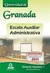 Escala Auxiliar Administrativa de la Universidad de Granada. Temario (Normativa