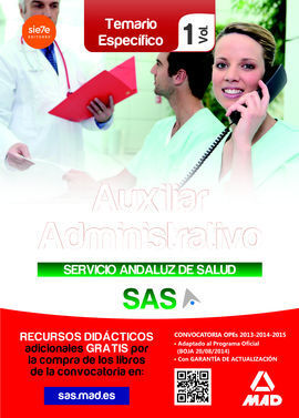 TEMARIO ESPECÍFICO VOL. 1 AUXILIAR ADMINISTRATIVO SERVICIO ANDALUZ DE SALUD 2014