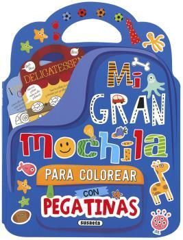 MI GRAN MOCHILA PARA COLOREAR CON PEGATINAS