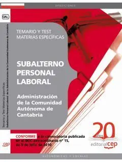 Subalterno Personal Laboral de la Administración de la Comunidad Autónoma de Ca