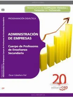 Programacion Didactica Administracion de Empresas Cuerpo de Profesores de Enseña