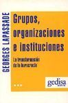 GRUPOS, ORGANIZACIONES E INSTITUCIONES