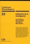 CUAERNOS METODOLÓGICOS 23. EVALUACIÓN DE LA INVESTIGACIÓN