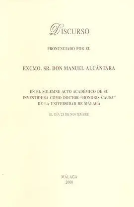 Discurso Pronunciado por el Excmo. Sr. Don Manuel