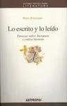 Lo Escrito y lo Leído