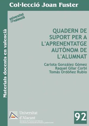 L APRENENTATGE AUTÒNOM DE L ALUMNAT. QUADERN DE SUPORT