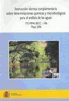 INSTRUCCIÓN TÉCNICA COMPLEMENTARIA SOBRE DETERMINACIONES QUÍMICAS Y MICROBIOLÓGICAS PARA ANÁLISIS AG