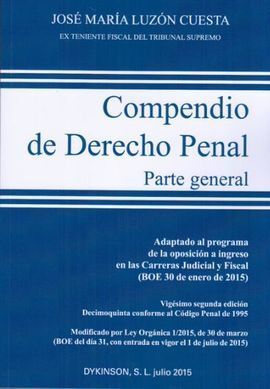 COMPENDIO DE DERECHO PENAL. PARTE GENERAL